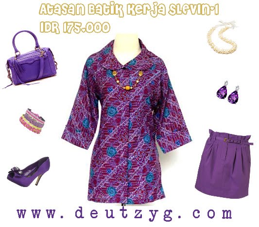 atasan batik dengan model kerah blazer baju batik dress dengan lengan
