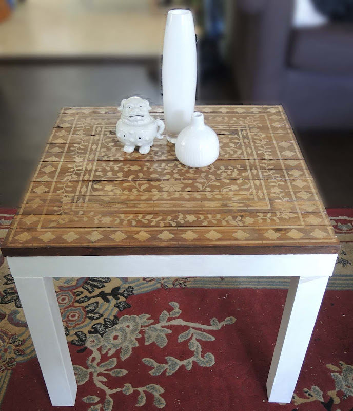 From a Lack table to a sweet little stenciled one title=