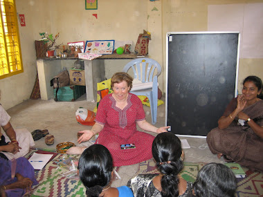 Training pre-school teachers from a fishing village, Tamil Nadu, India.