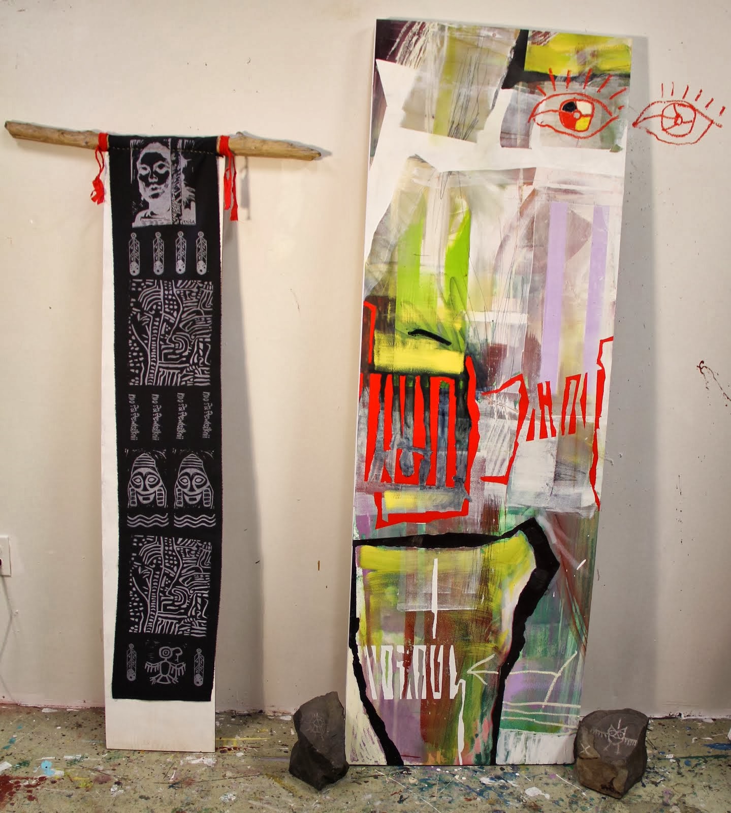 Arrangement of Art objects in the Studio