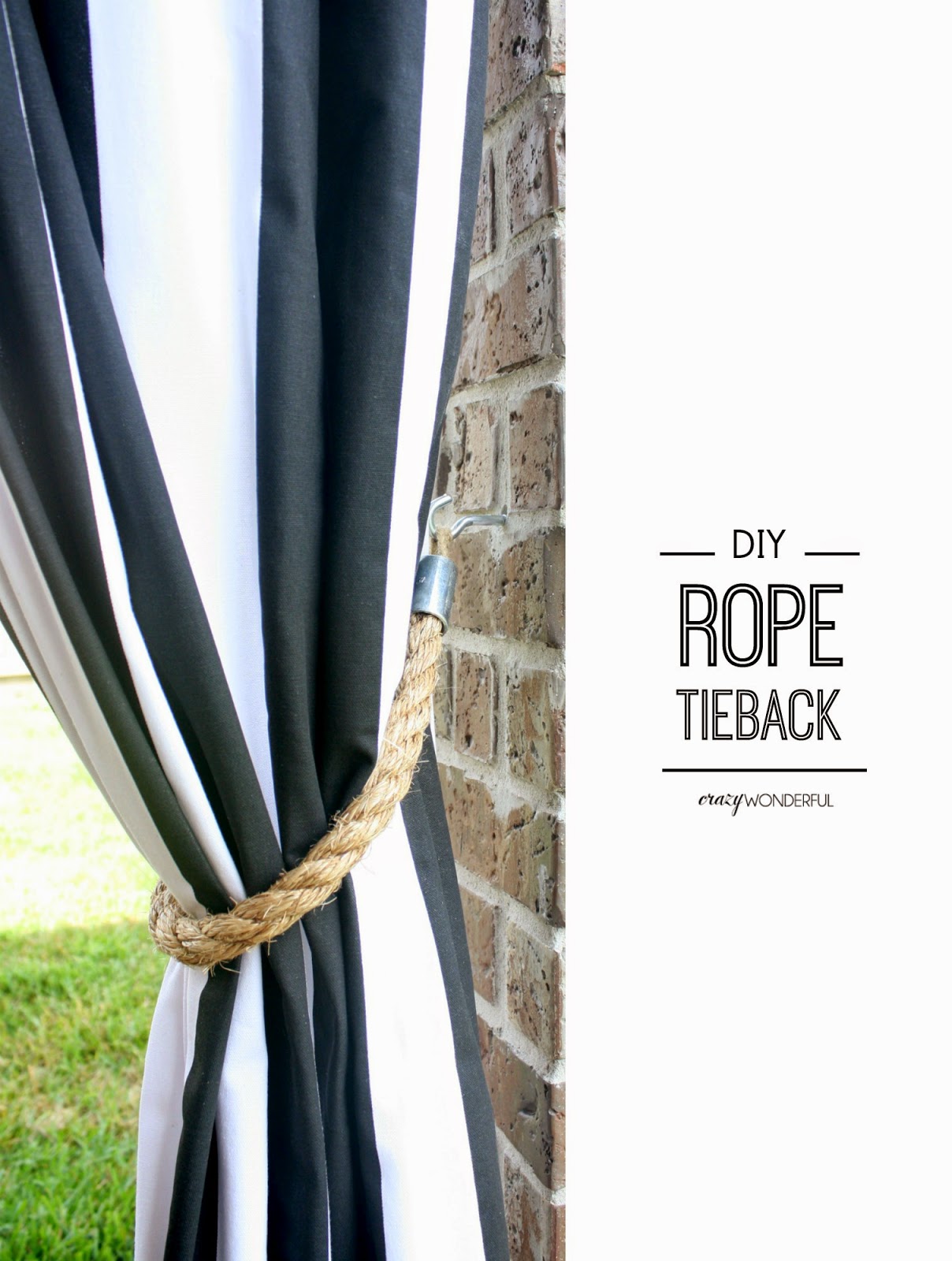 patio curtains + DIY rope tieback. Tuesday, September 16, 2014