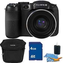 FinePix S2950 14 MP 18x Wide Angle Zoom 3.0 LCD Digital Camera, 720p HD Movie, Dual Image Stabilization, Full Manual Controls. Bundle Includes 4GB Memory Card, Deluxe Carrying Case, and Lens Cleaning Kit.