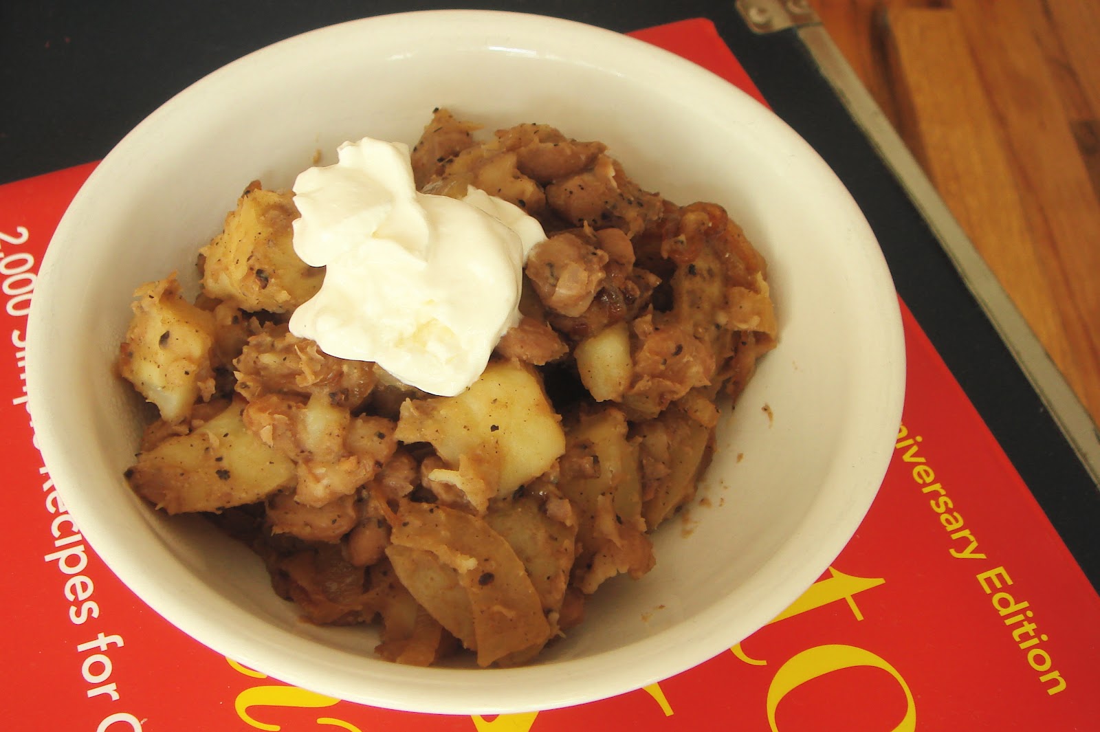 greenhorn gourmande Pinto Beans and Potatoes with Caramelized Onions