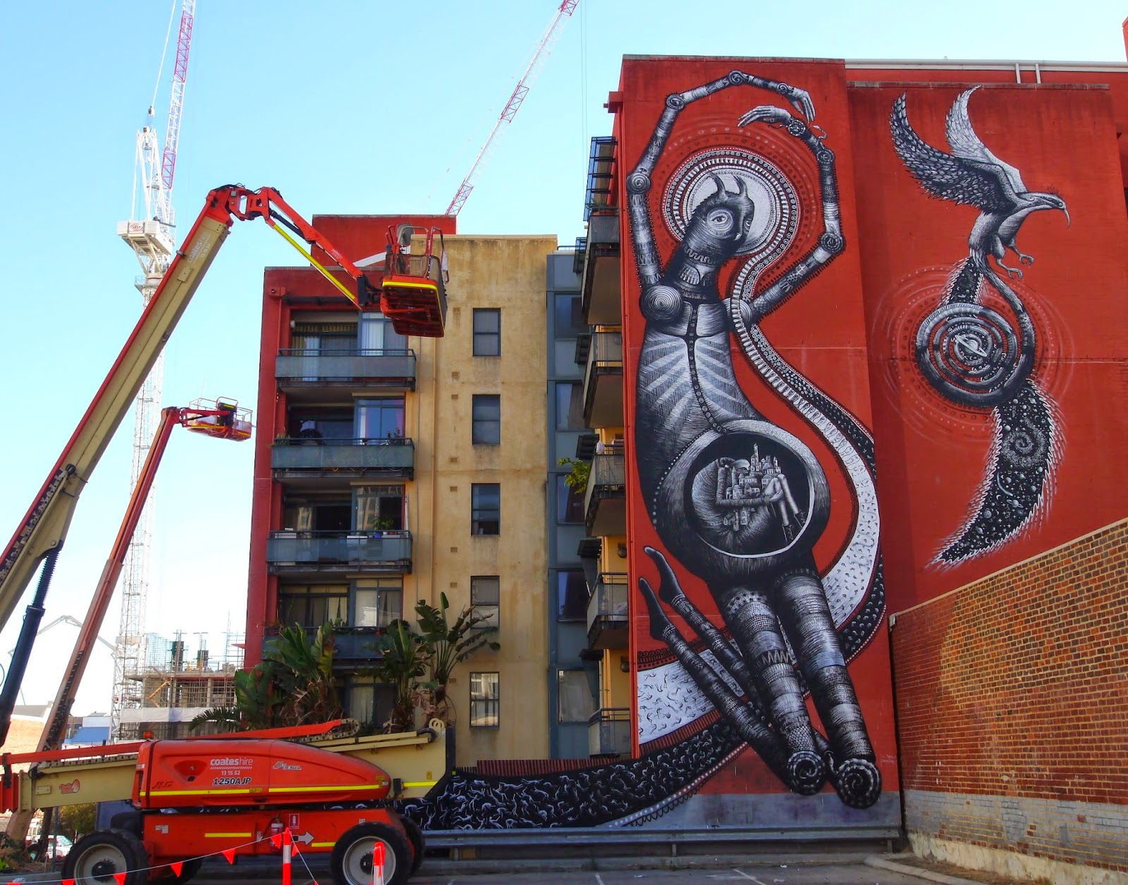 Phlegm New Mural For Public Festival Perth, Australia StreetArtNews