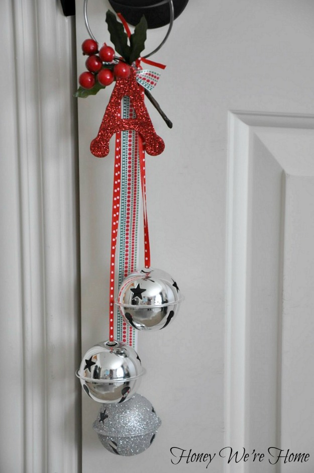 christmas craft jingle bell door hangers sticker christmas bell door hanger