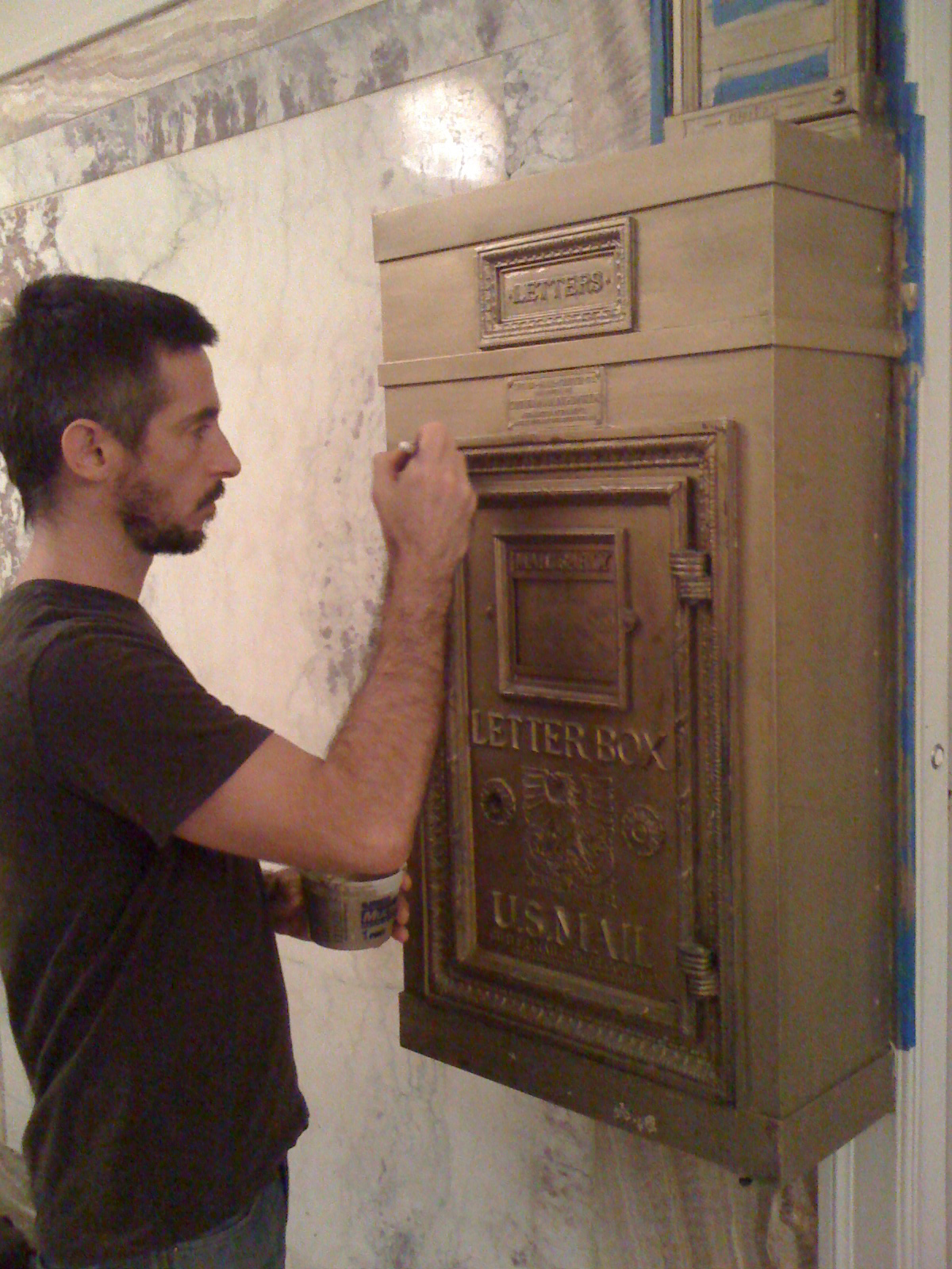 Nicolas de Urquiza Interiors Restoration of antique mail box, New York City