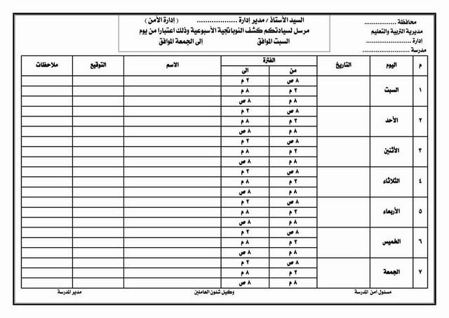 أوراق إدارية تحتاجها مدرسة