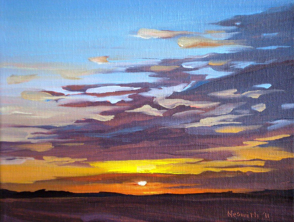 Paint Daily Texas Sunset At Malloy Bridge Road
