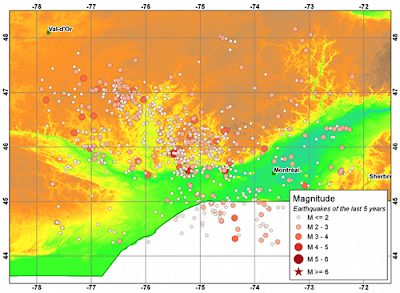 The locus of earthquakes in the West Quebec seismic zone