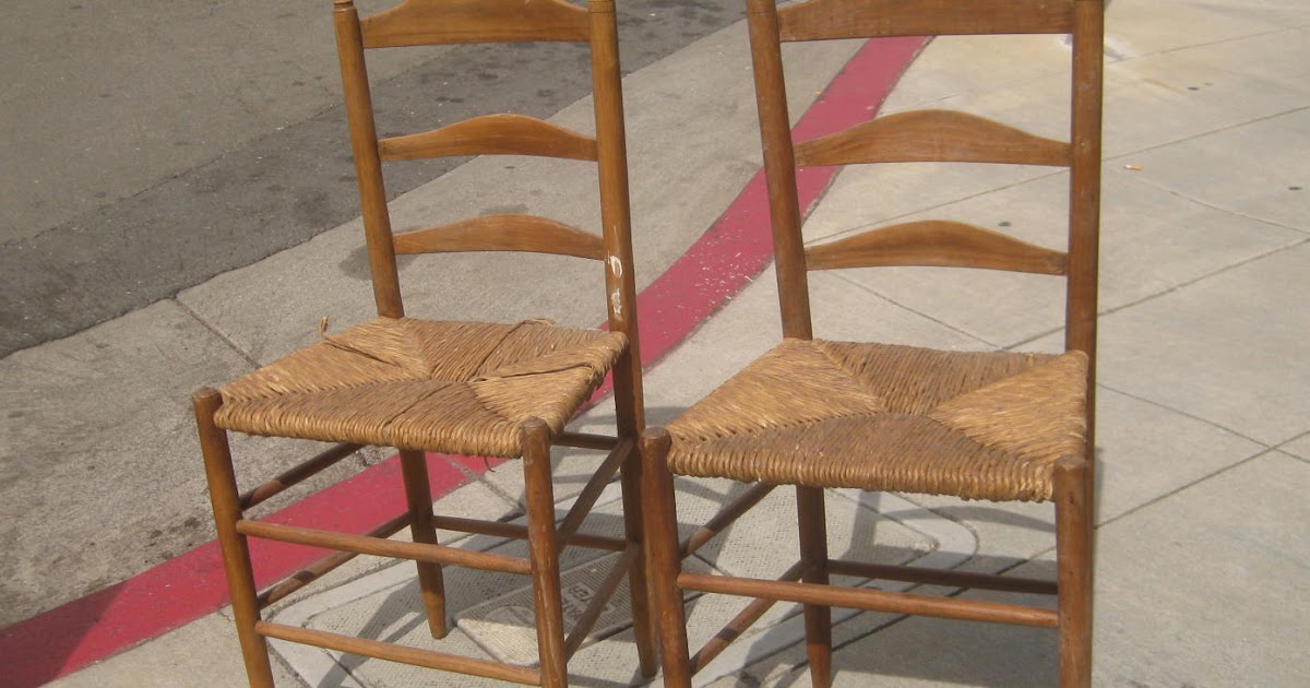 UHURU FURNITURE & COLLECTIBLES SOLD Pair of Rush Seat Chairs 30