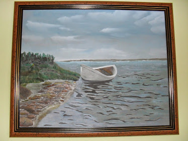 "čamčić" ulje na platnu slikar Vladisav Bogićević Luna Niš