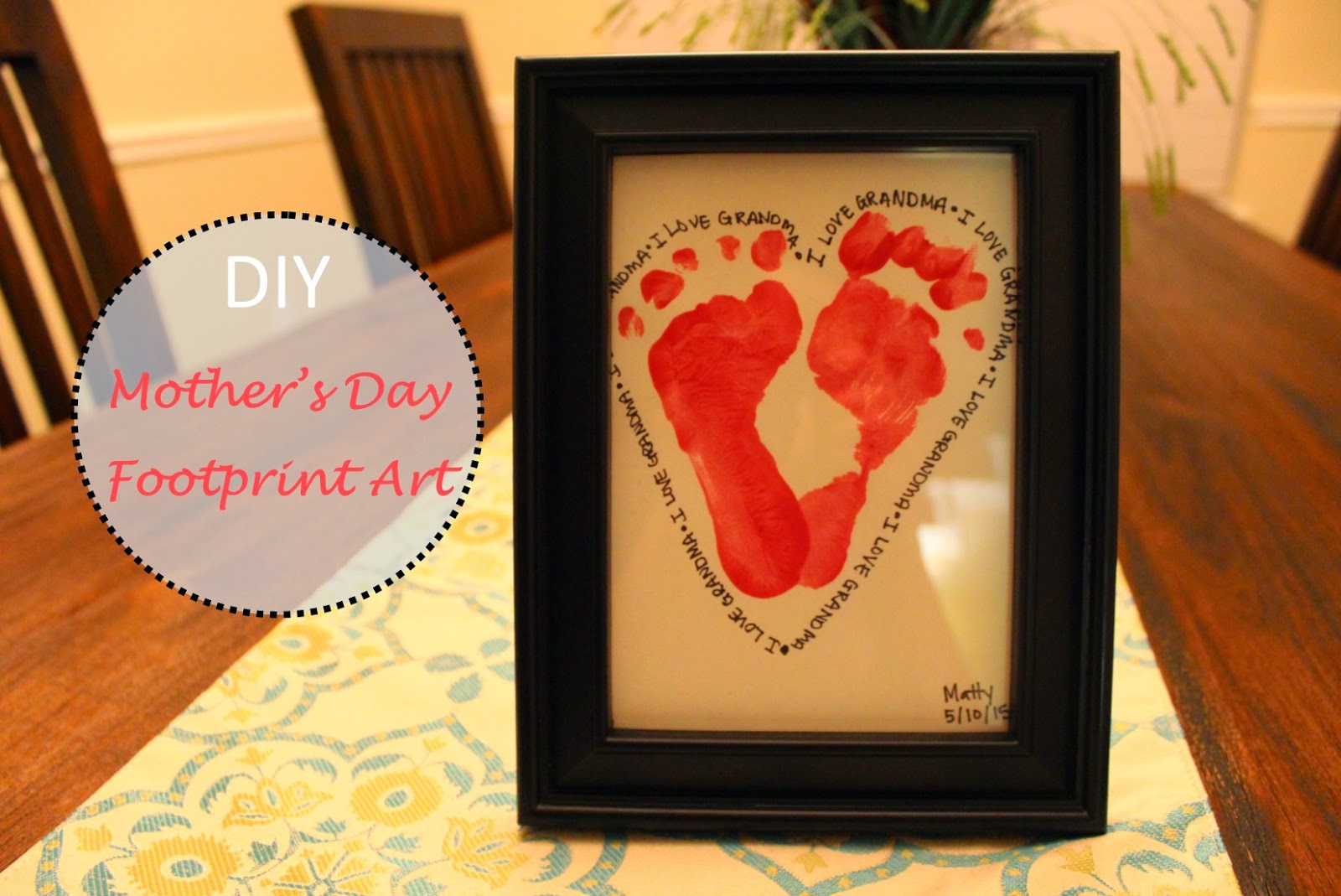 Domesticated Diva DIY Mother's Day Footprint Art