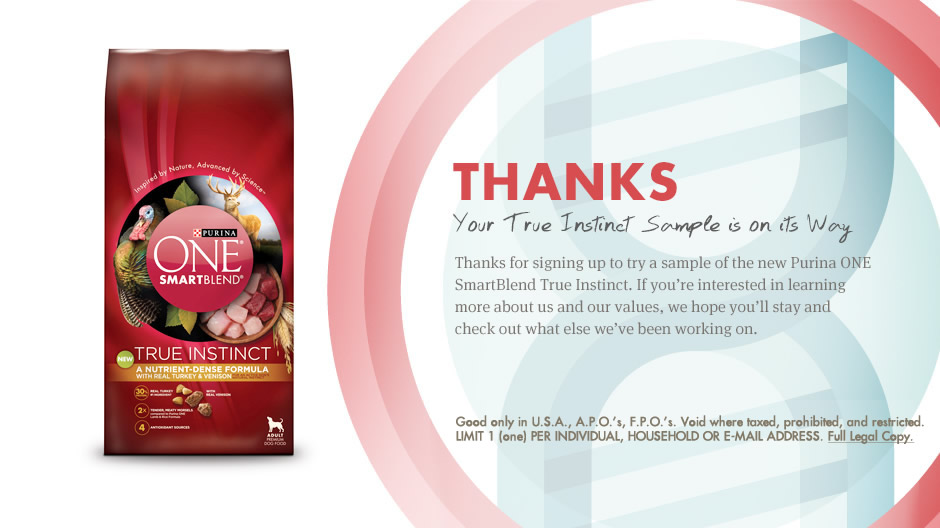 FREE Purina One Smartblend Dog Food Sample