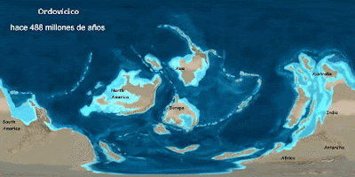 Paleo mapa del Ordovícico