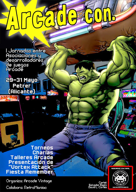 Arcade Con con cartel de Salva Espín (Marvel).