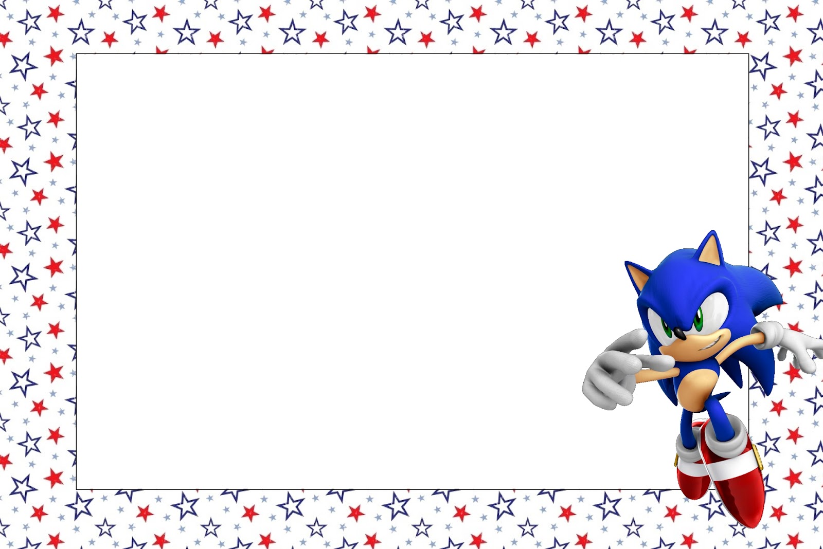 Convite Sonic para Imprimir - Fazendo a Nossa Festa