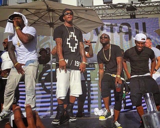 Davido performs on stage with 50 Cent