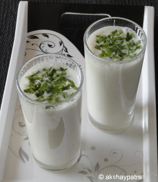 Buttermilk with cumin powder Chas with jeera powder Jeere thaak