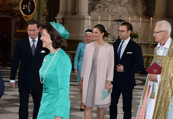 King Carl Gustaf, Queen Silvia, Crown Princess Victoria, Prince Daniel and Christopher O'Neill attended the “Te Deum” church service