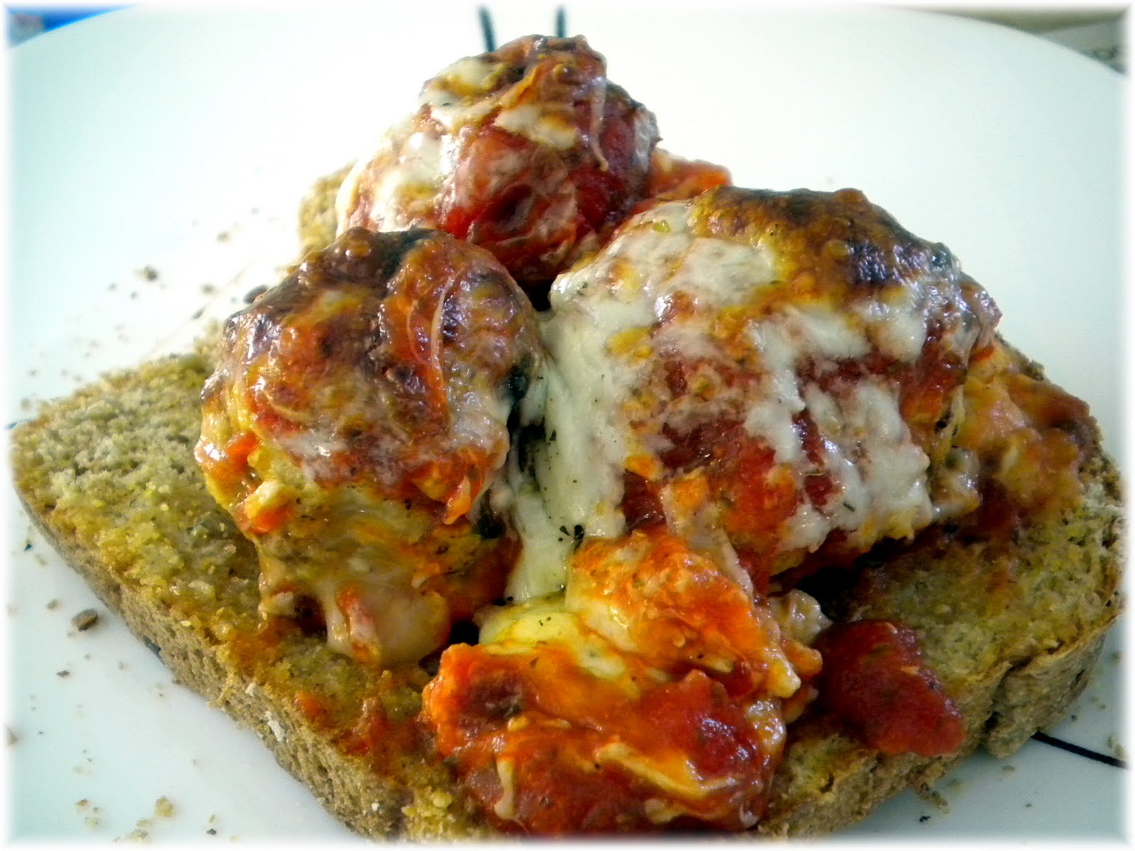 Mom Taught Us... Chicken Meatball Parmesan Sandwich.