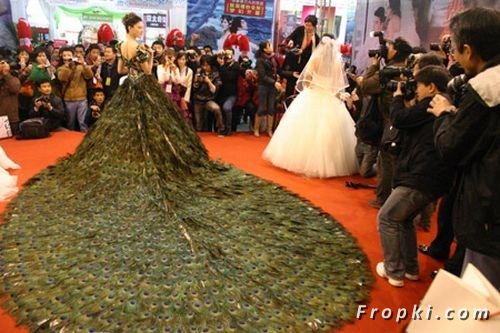 At the wedding show in the Chinese city of Nanjing was submitted a dress of