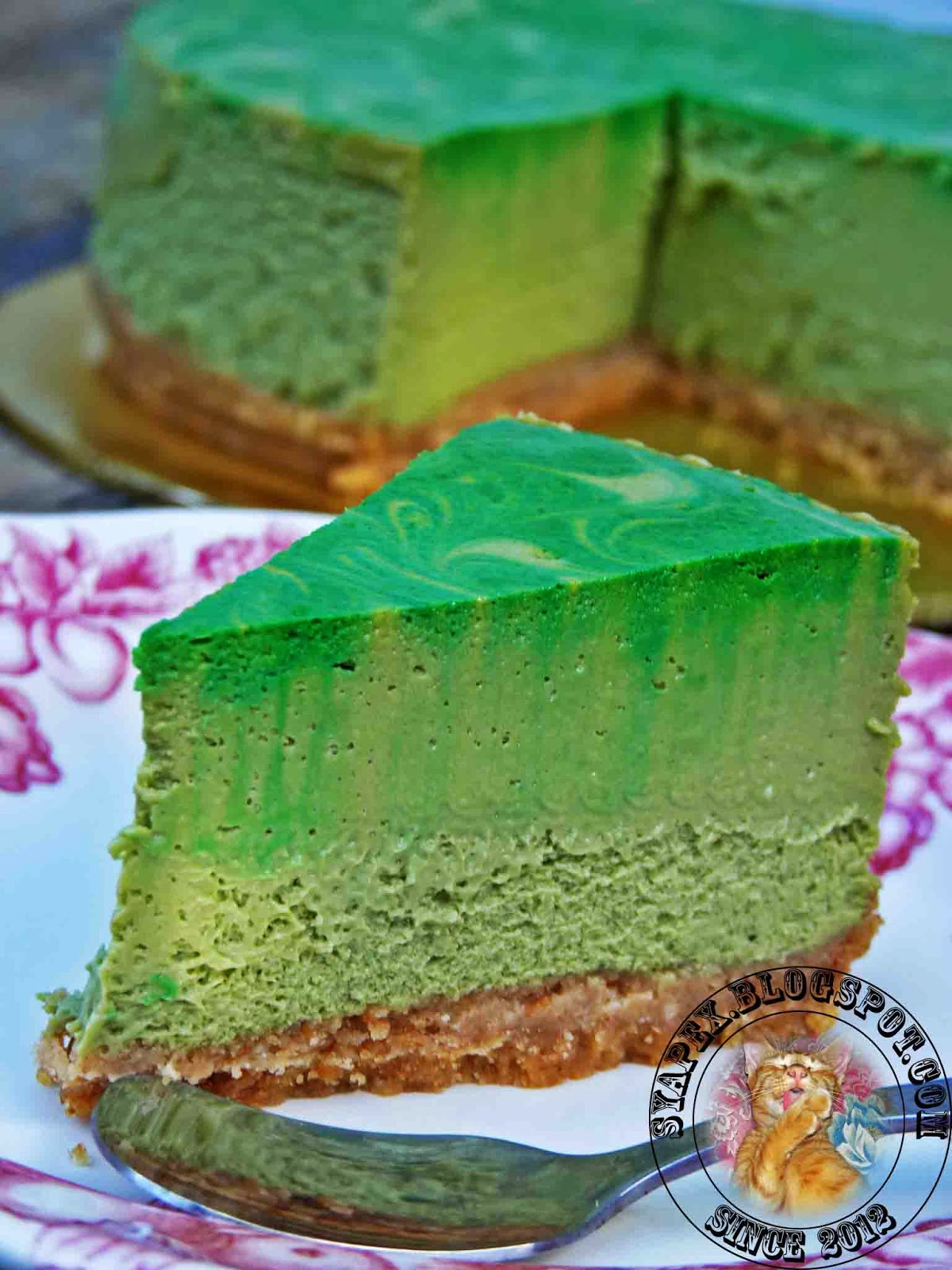 syapex kitchen Green Tea Cheesecake