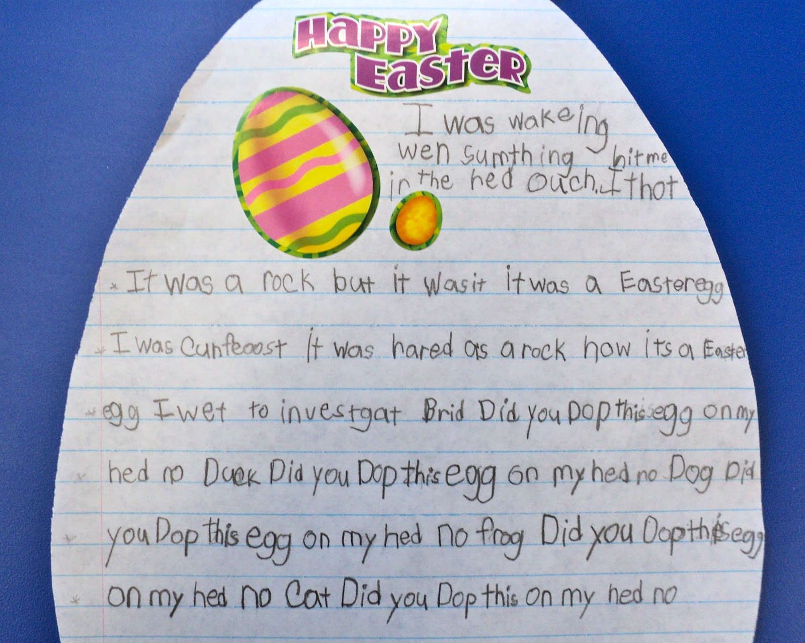 Easter Egg Writing Freebie and Easter Bunny Art Grade Onederful
