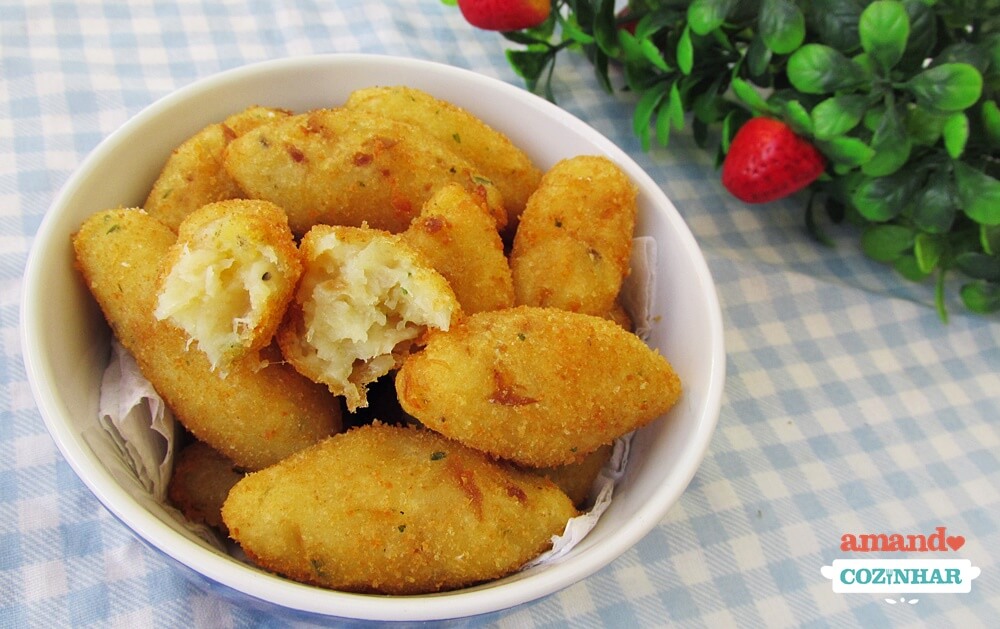Bolinho de bacalhau com batata Amando Cozinhar