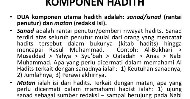 Pengertian Matan Sanad Rawi Jejak Pendidikan