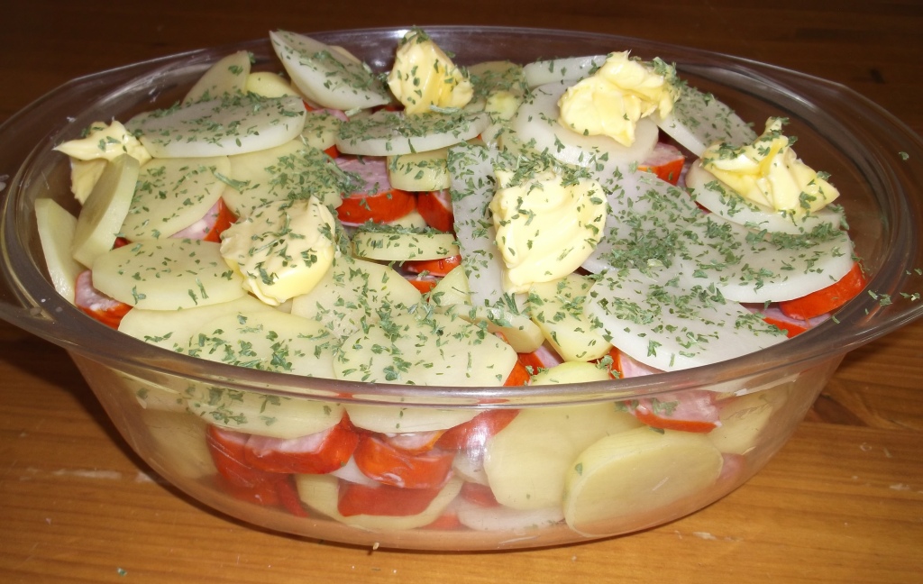 Every Bed of Roses Kransky Potato Bake