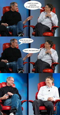 Steve Jobs and Bill Gates III talk about bank loan