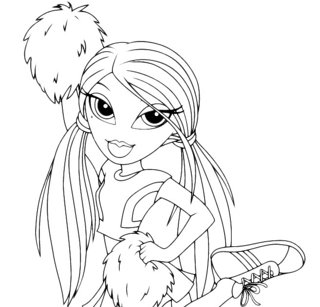 BRATZ COLORING PAGES: CHEERLEADING COLORING PAGE FREE