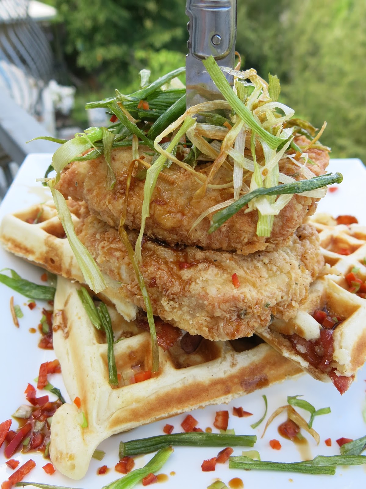 Hash House A Go Go's Sage Fried Chicken and Bacon Waffles Purple