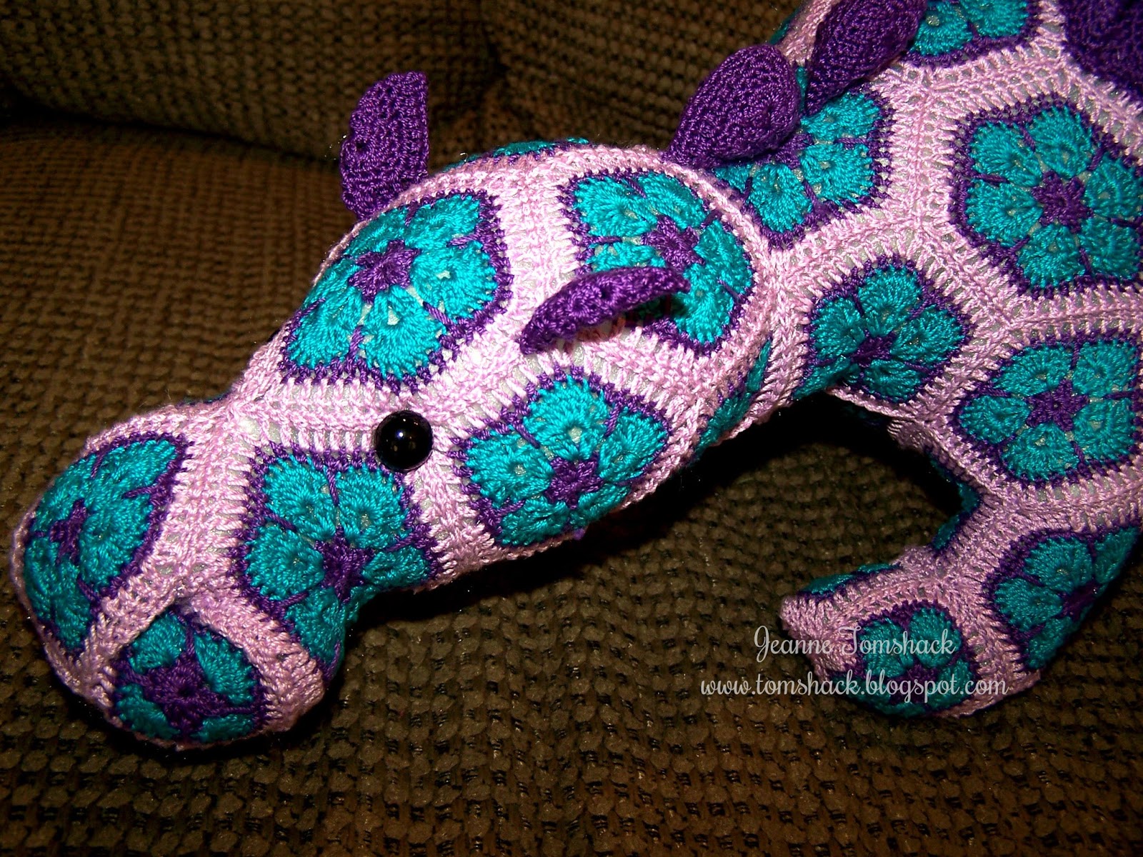 Creative Bliss: Crochet African Flower Motif Dragon called ...