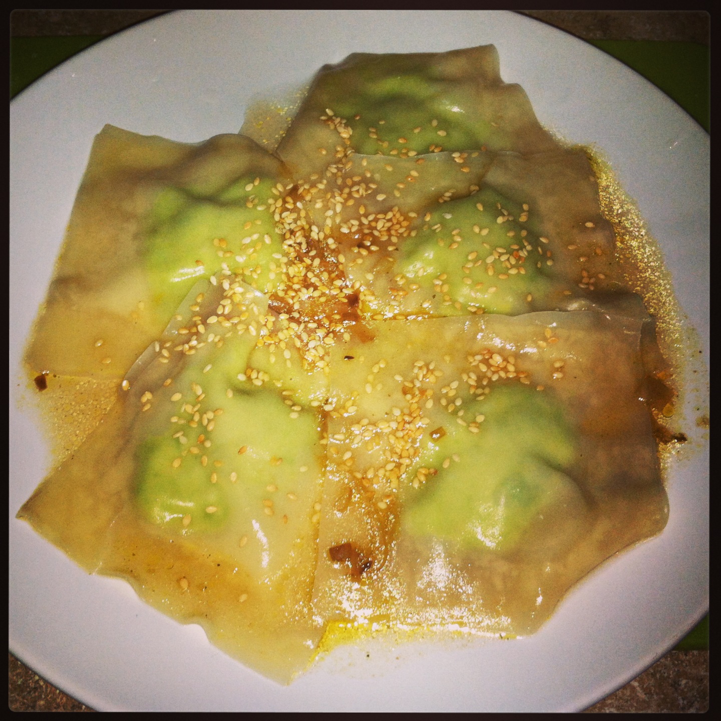 Avec Anne Truffle Edamame Raviolis