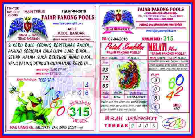 Hasil Pengeluaran Nomor Indonesian Pools Fwd Syair Kode Fajar Pakong Pools 07 April 2019