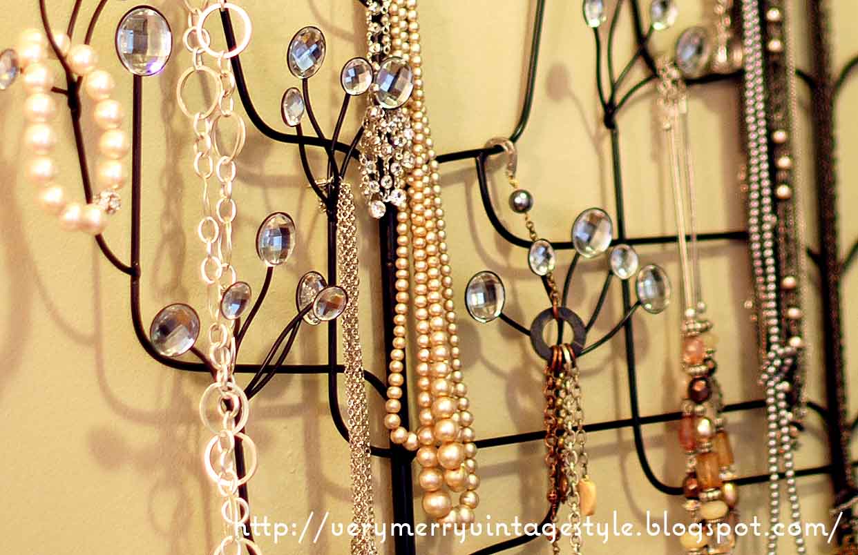 Very Merry Vintage Syle HomeGoods Wall Art turned Jewelry Tree {Sparkles}