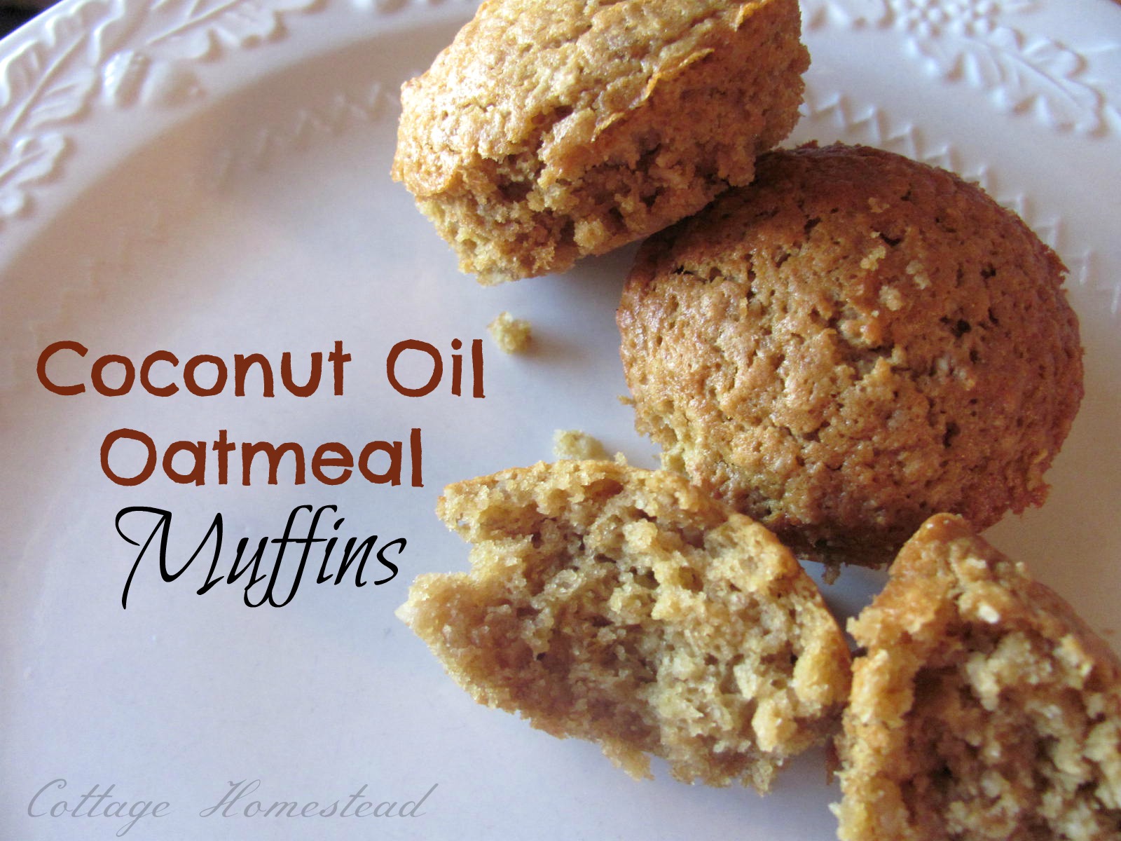 Cottage Homestead Coconut Oil Oatmeal Muffins