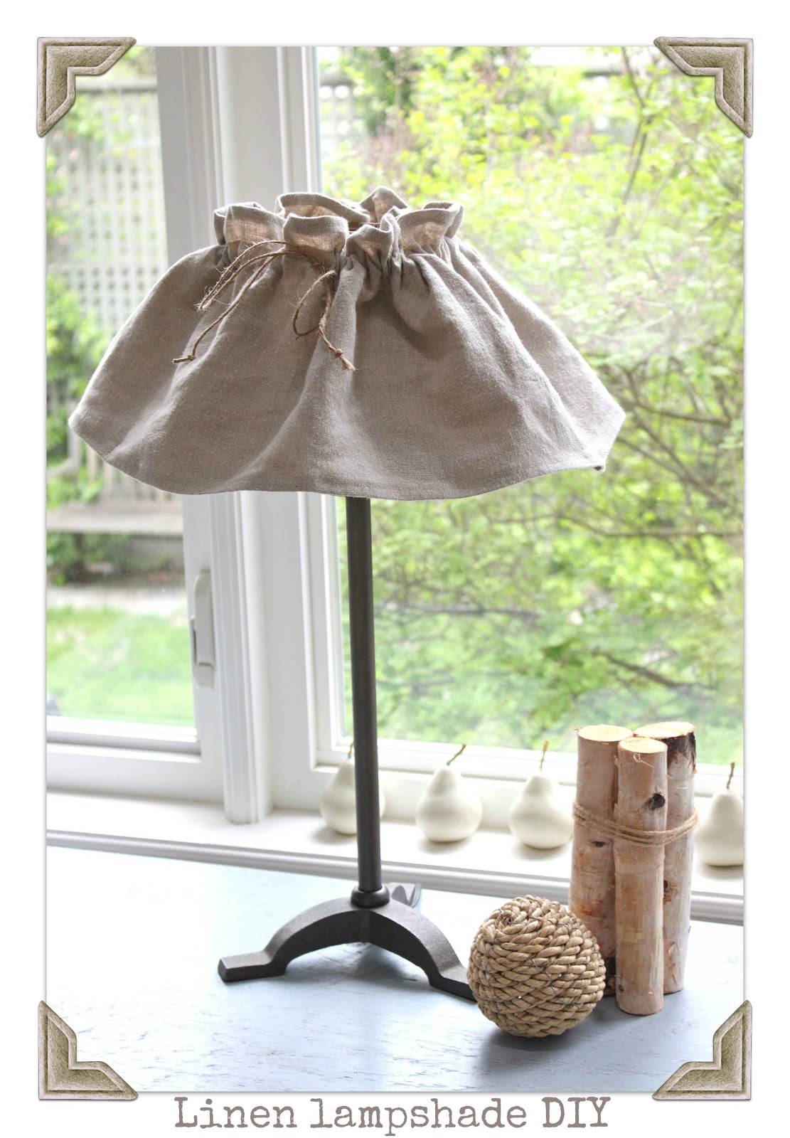 helana and ali DIY Linen slipcovered lampshade