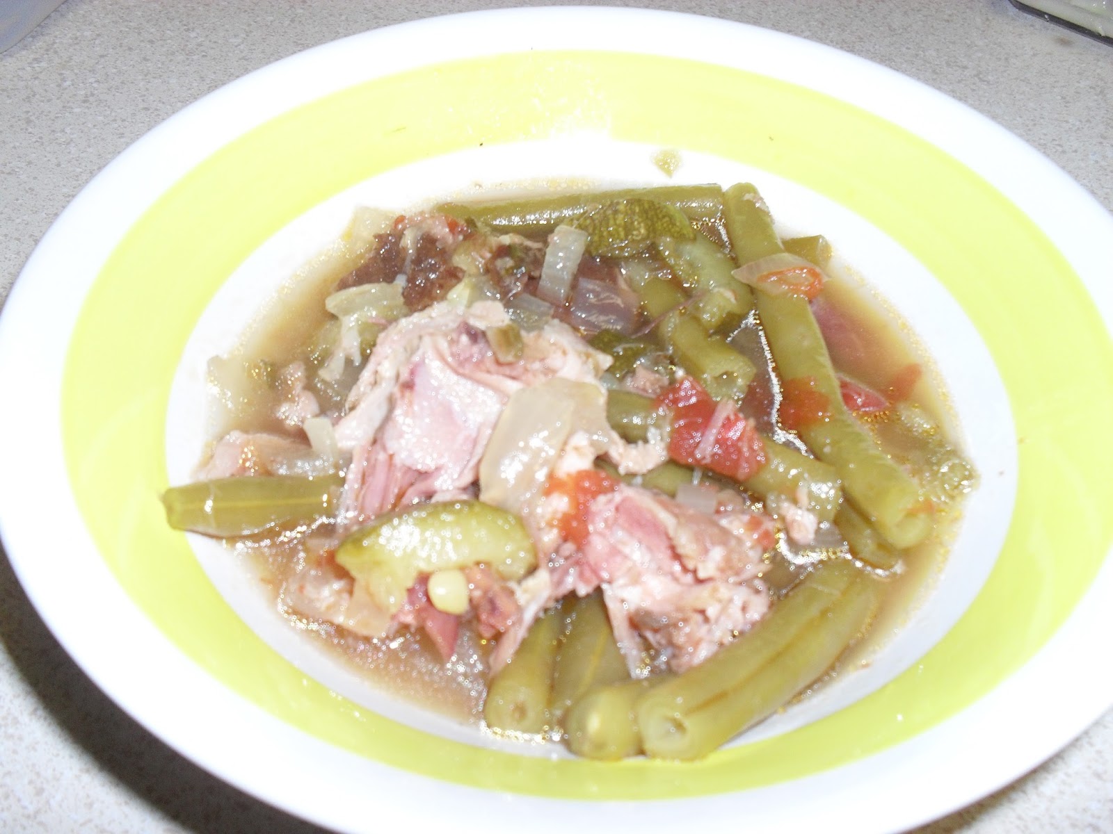 Green Beans with Ham or Bacon (Crockpot Recipe)