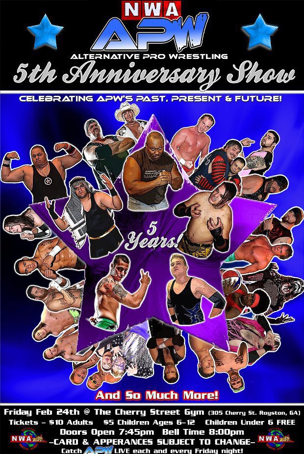 NWA Alternative Pro Wrestling every Friday in Royston, GA