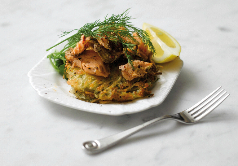 Curious Tasting ♥ Hotsmoked Salmon on Hash Browns