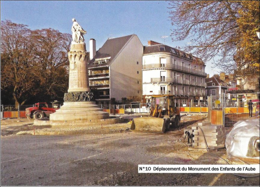 Déplacement du Monument des Enfants de l'Aube