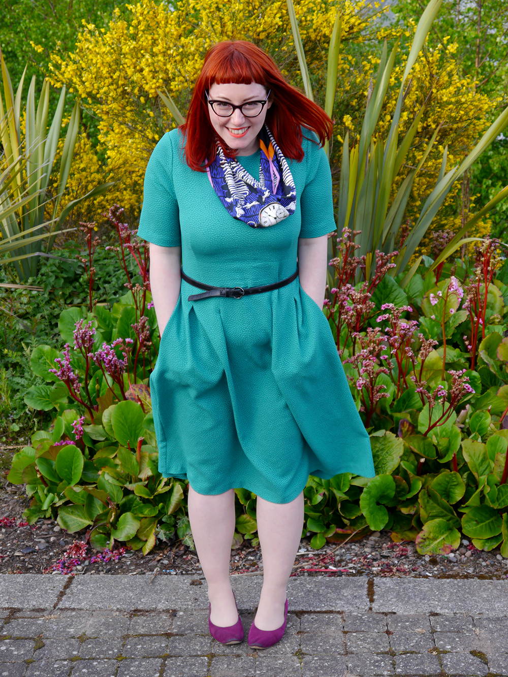What Helen Wore: Ones to Watch - DJCAD Degree Show 2015 What Helen Wore, Scottish Blogger, Dundee blogger, what's on in Dundee, Duncan of Jordanstone College of Art and Design, Degree Show 2015, DJCAD Degree Show 2015, Claire Corstorphine Luxury Scarf, H&M green textured dress, red head, ginger, Scottish style
