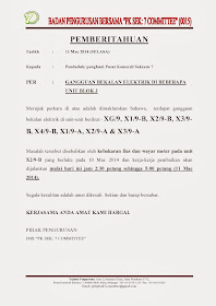 Notis Gangguan Bekalan Elektrik Di Beberapa Unit Blok J Waktu Solat Dot Net