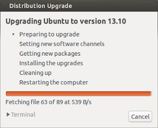 DriveMeca actualizando Ubuntu 13.04 a la versión 13.10