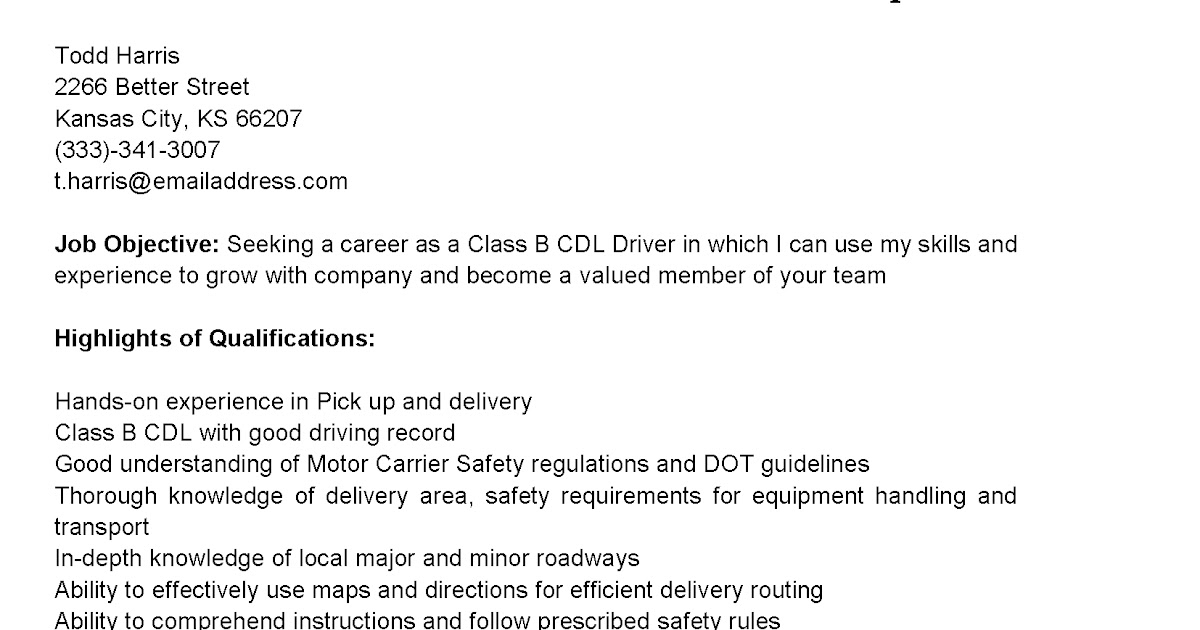 Cdl Driver Resume cdl bus driver resume sample resumes design Driver Resumes Class B Cdl Driver Resume Sample Cdl Driver Resume ambulance driver resume examples driver resume cdl resume cdl truck driver resume no experience truck driver Driver Resumes Class B Cdl Driver Resume Sample