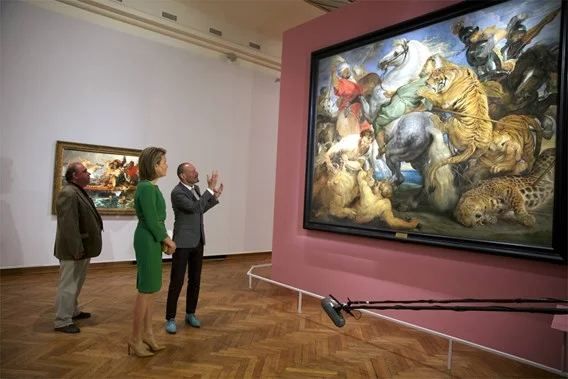 Queen Mathilde of Belgium visits the exhibition Sentation and Sensuality, Rubens and his Heritage of Belgian painter Peter Paul Rubens