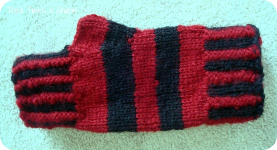 Third Times a Charm: Striped Fingerless Gloves