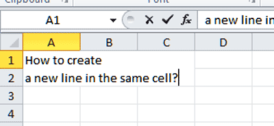 how to make cell in excel two lines